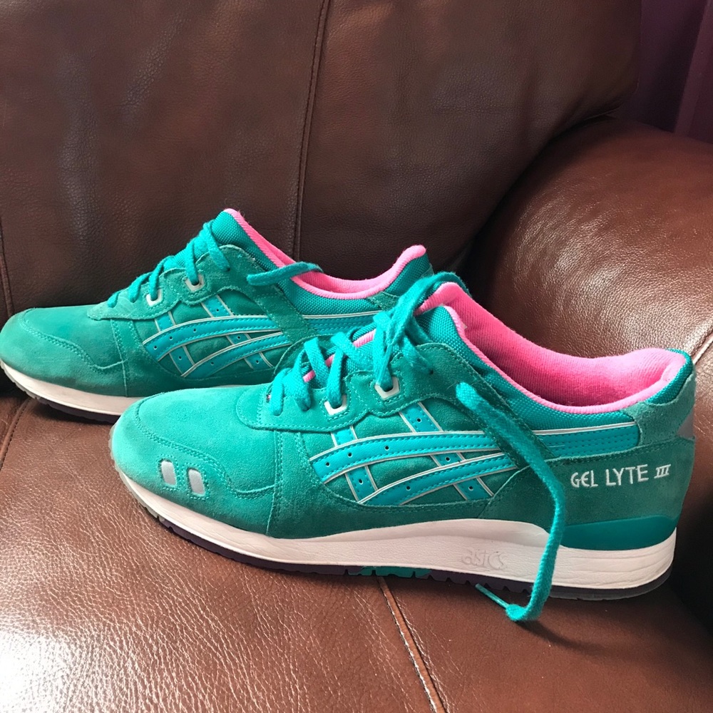ASICS gel lyte 3 teal and pink